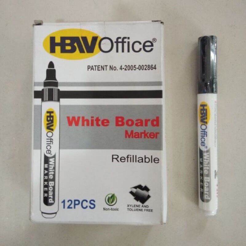 SOLD PER PIECE HBW White Board Marker Black Ink Refillable Whiteboard
