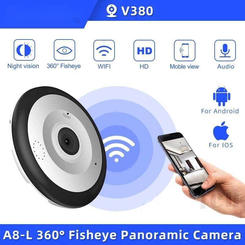 V380 Wireless Fisheye Panoramic Camera - Remote Monitoring Camera