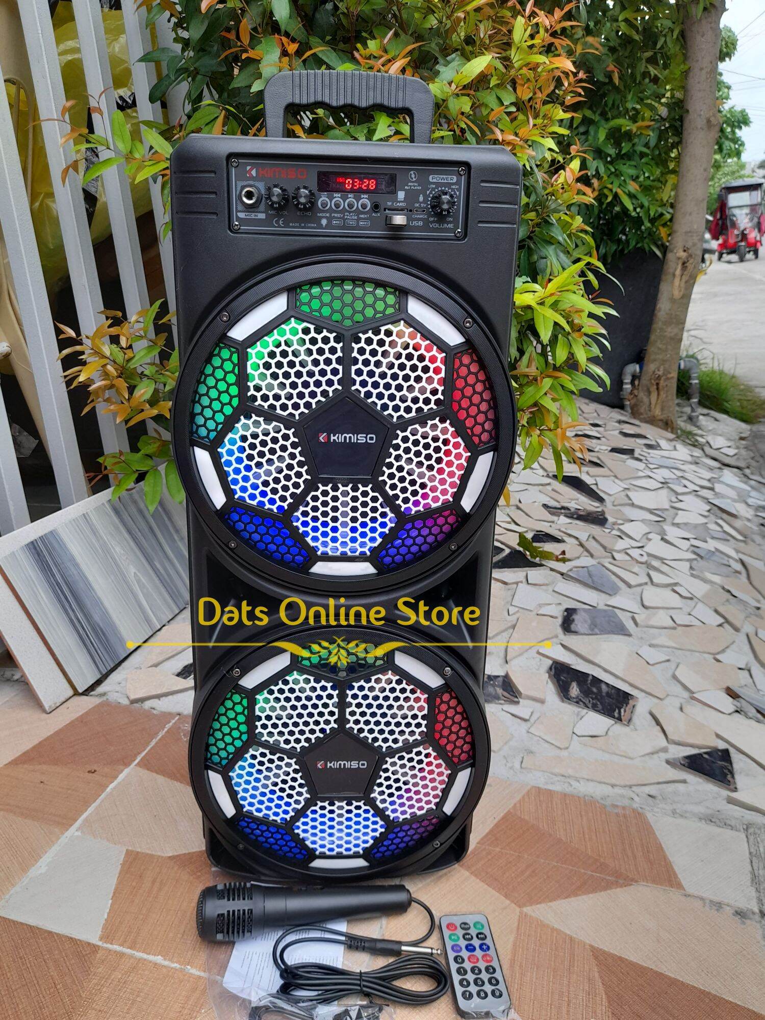 1200W Portable Dual 8"×2 Bluetooth Karaoke Speaker with adjustable Echo