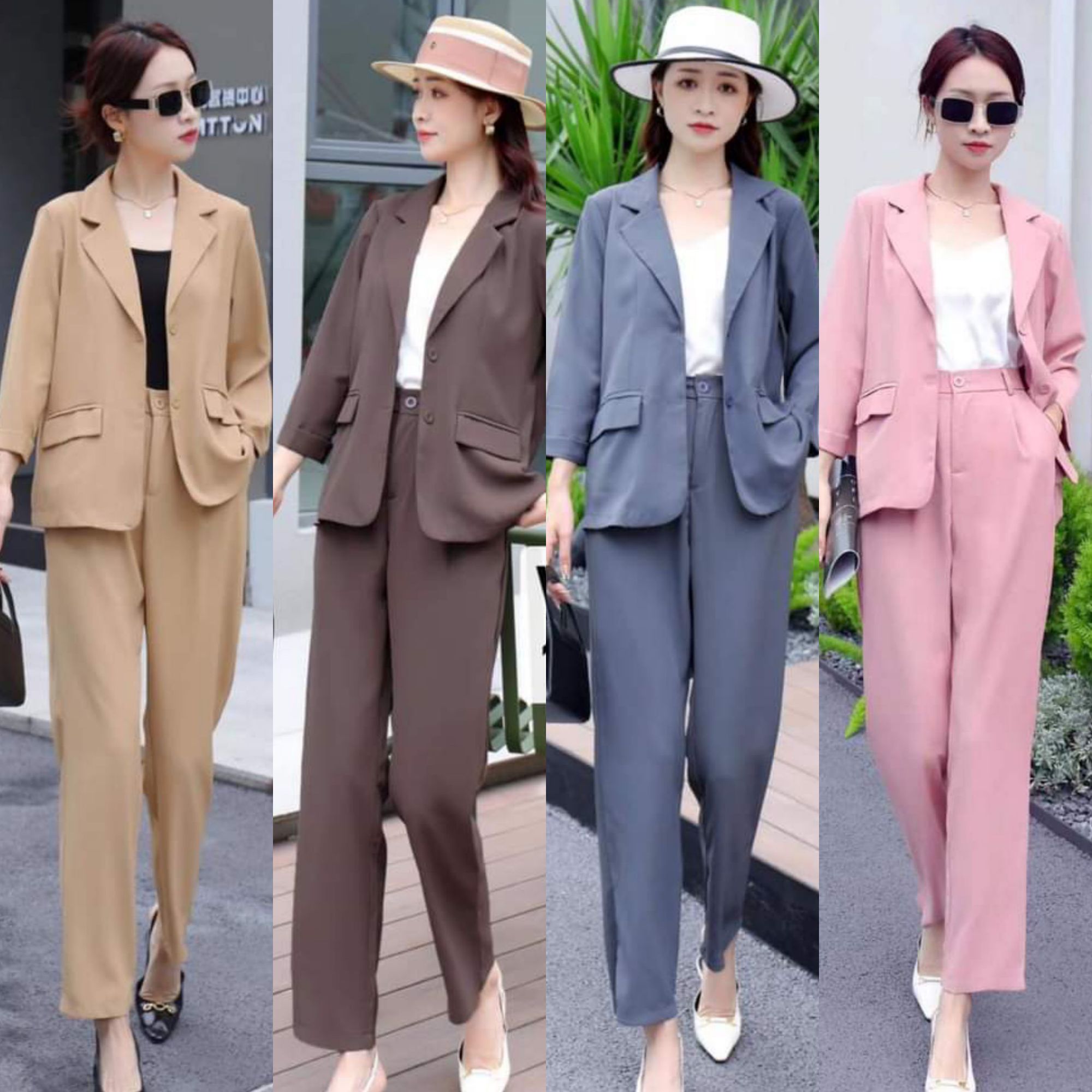 Women Pant Coat Suit Light Brown – Forestblu