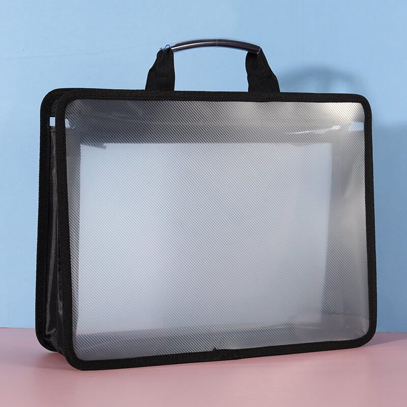 Large Capacity Transparent A4 Handbag - Waterproof Portable Documents Bag for Students And Business Six Colors Available