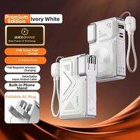Jipingfan | Airplane-approved Power Bank Magnetic Wireless Fast Charging with Built-in Cable Plug