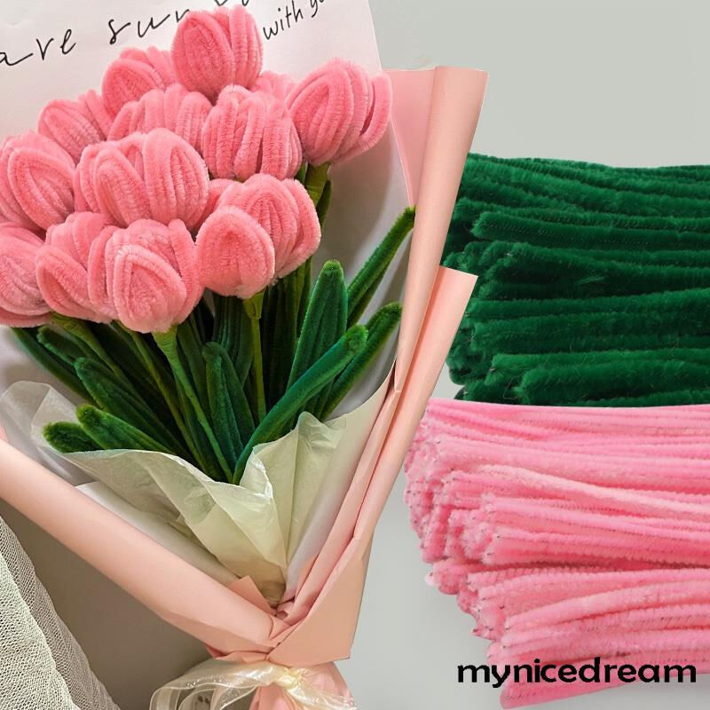 100PCS Fuzzy Wires | DIY Craft Stems | Colored Pipe Cleaners | Fuzzy Chenille Stems Twist Wire. 