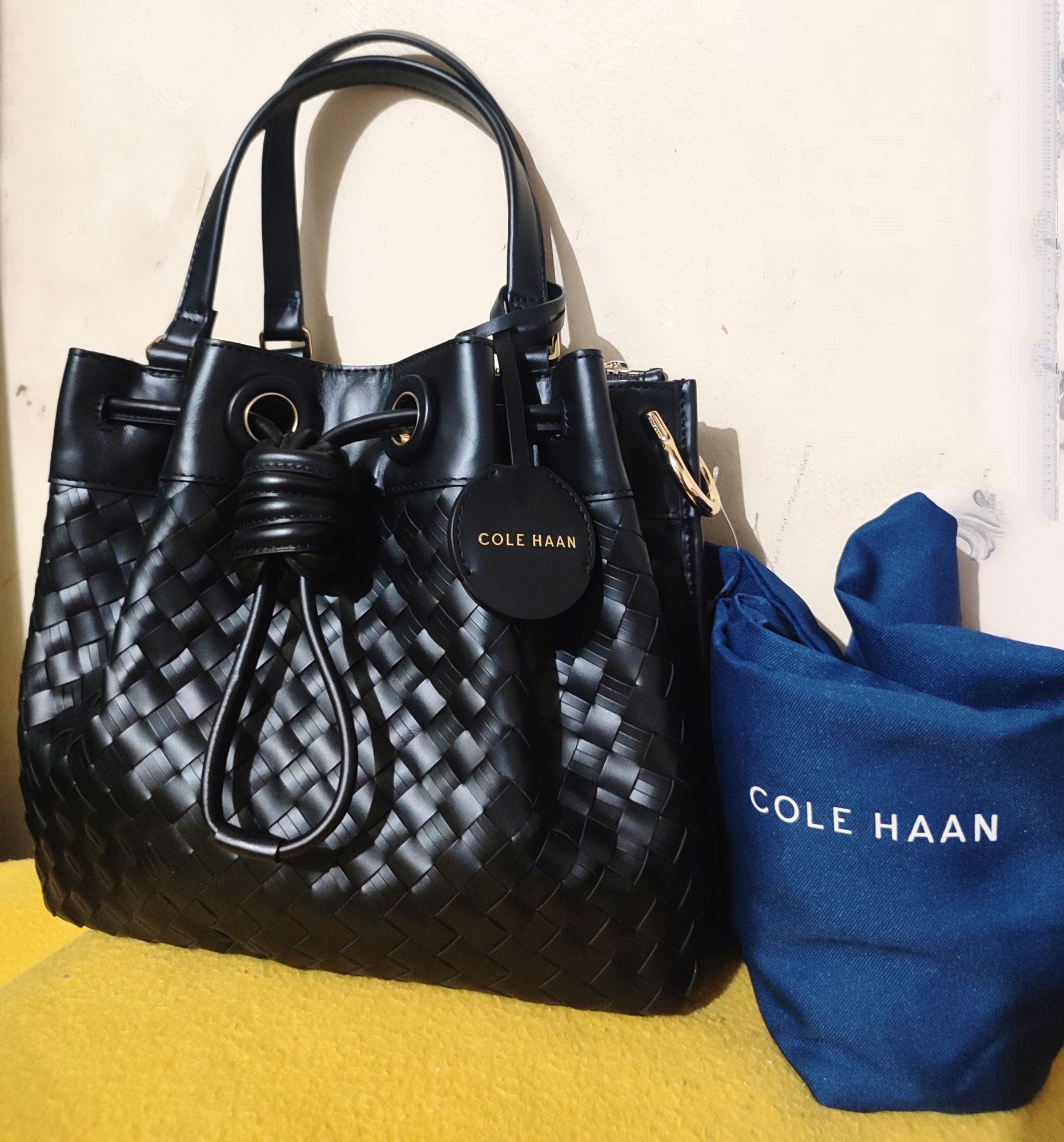 Cole Haan Small Tan Leather Handheld Hobo Purse | eBay