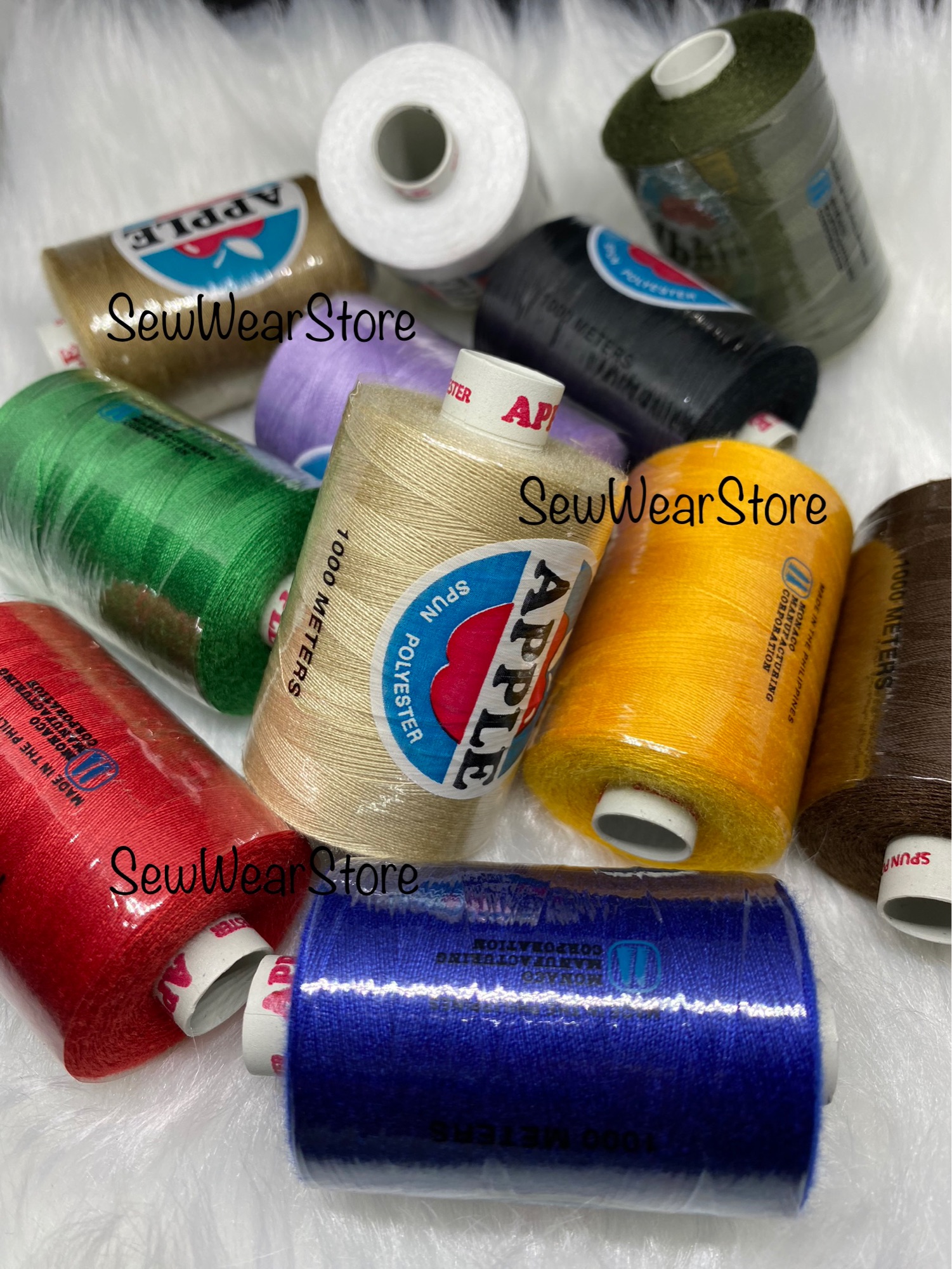 Apple Spun Polyester Sewing Thread by Lucky888corp, 1000meters