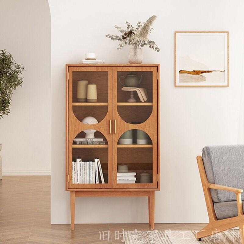 Solid Wood Bookcase Simple Modern Sideboards Storage