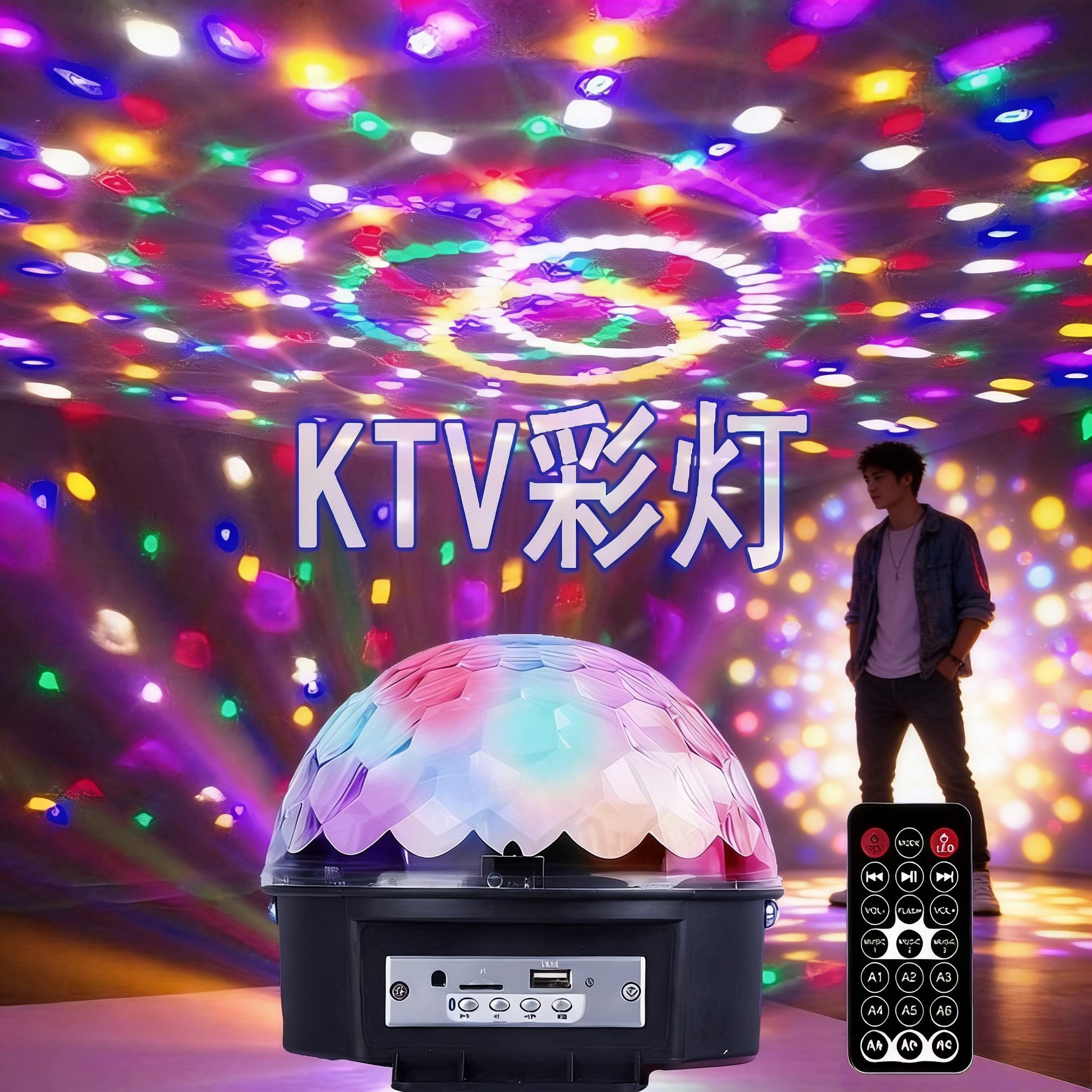 2026 New Home KTV Rotating Flashing Colorful Lights Dance Hall Family High-End Atmosphere Music Rhythm Lights Stage Lighting Presyo 764 Piso*Libreng Shipping