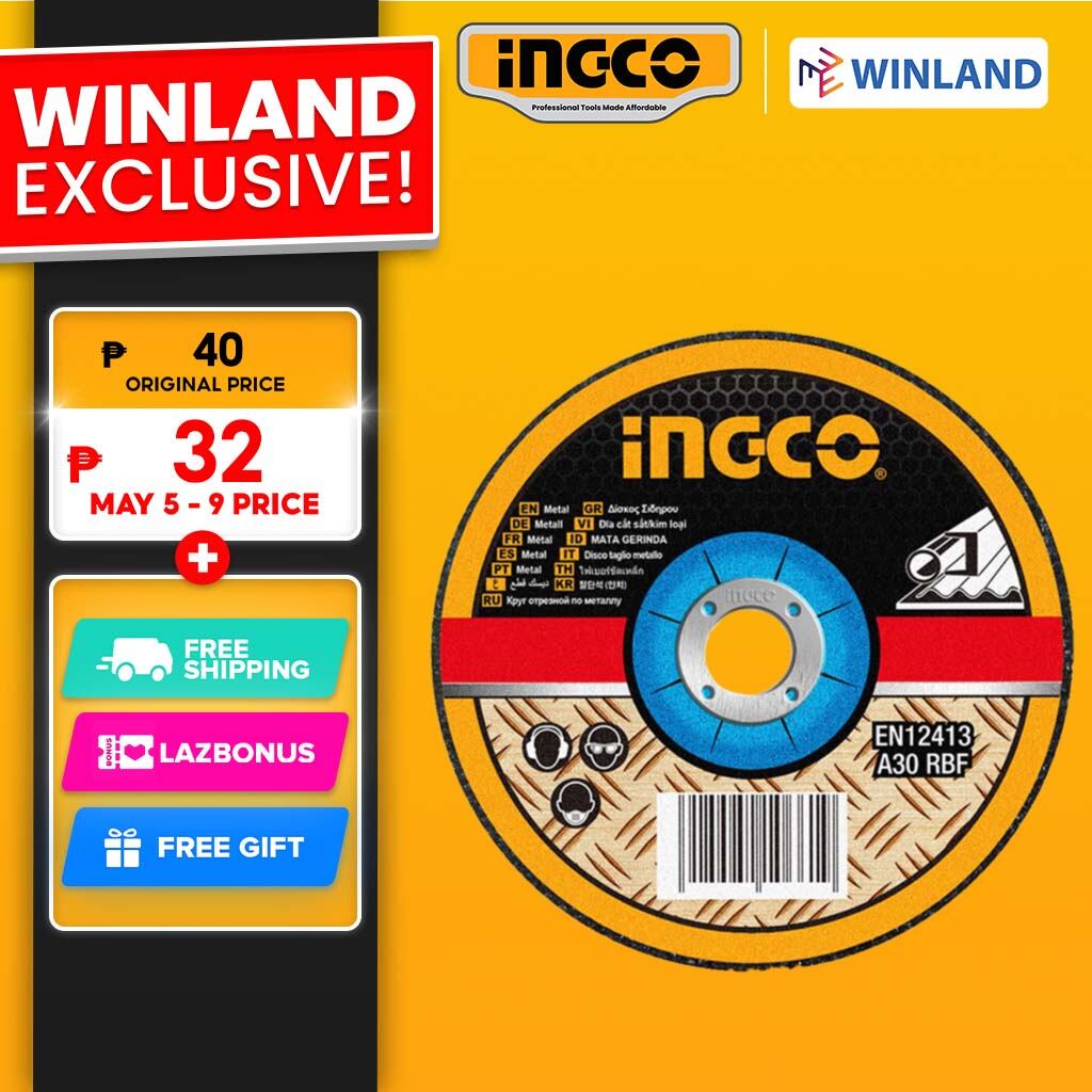 Ingco by Winland High Efficient Abrasive Metal Grinding Disc 4 for
