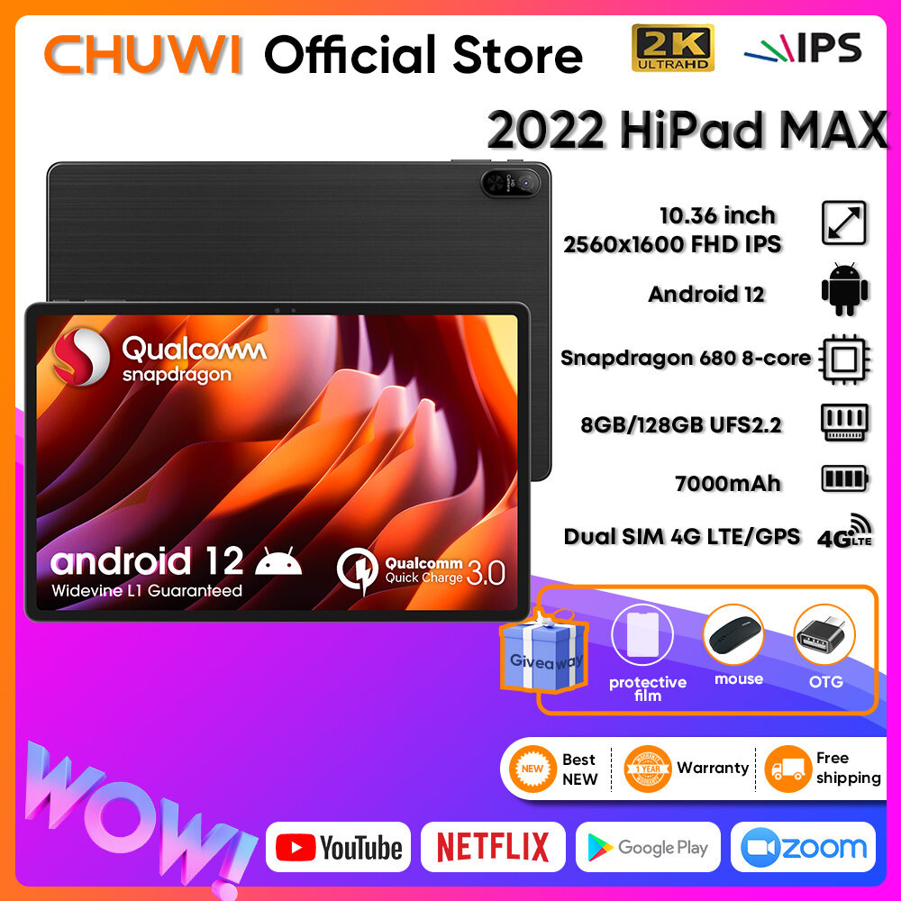 Android 12 タブレット CHUWI Hipad Max Snapdragon? 680タブレット