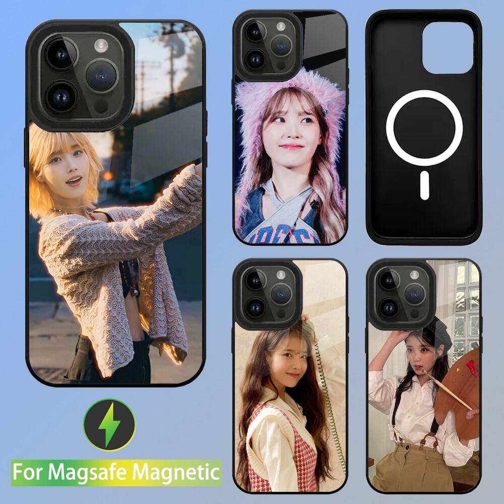 IU Lee Ji Eun Singer Phone Case For iPhone 15,14,13,12,11,Plus,Pro,Max Mini Magsafe Magnetic Wireless Charging