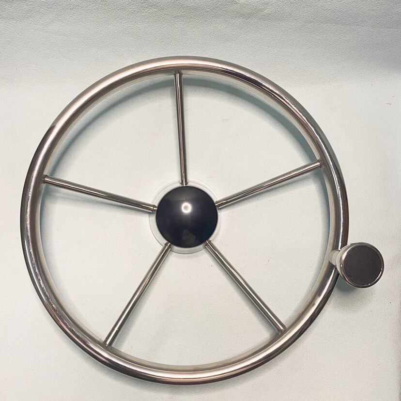 Outboard Motor Steering Wheel Speedboat Yacht Stainless Steel Steering