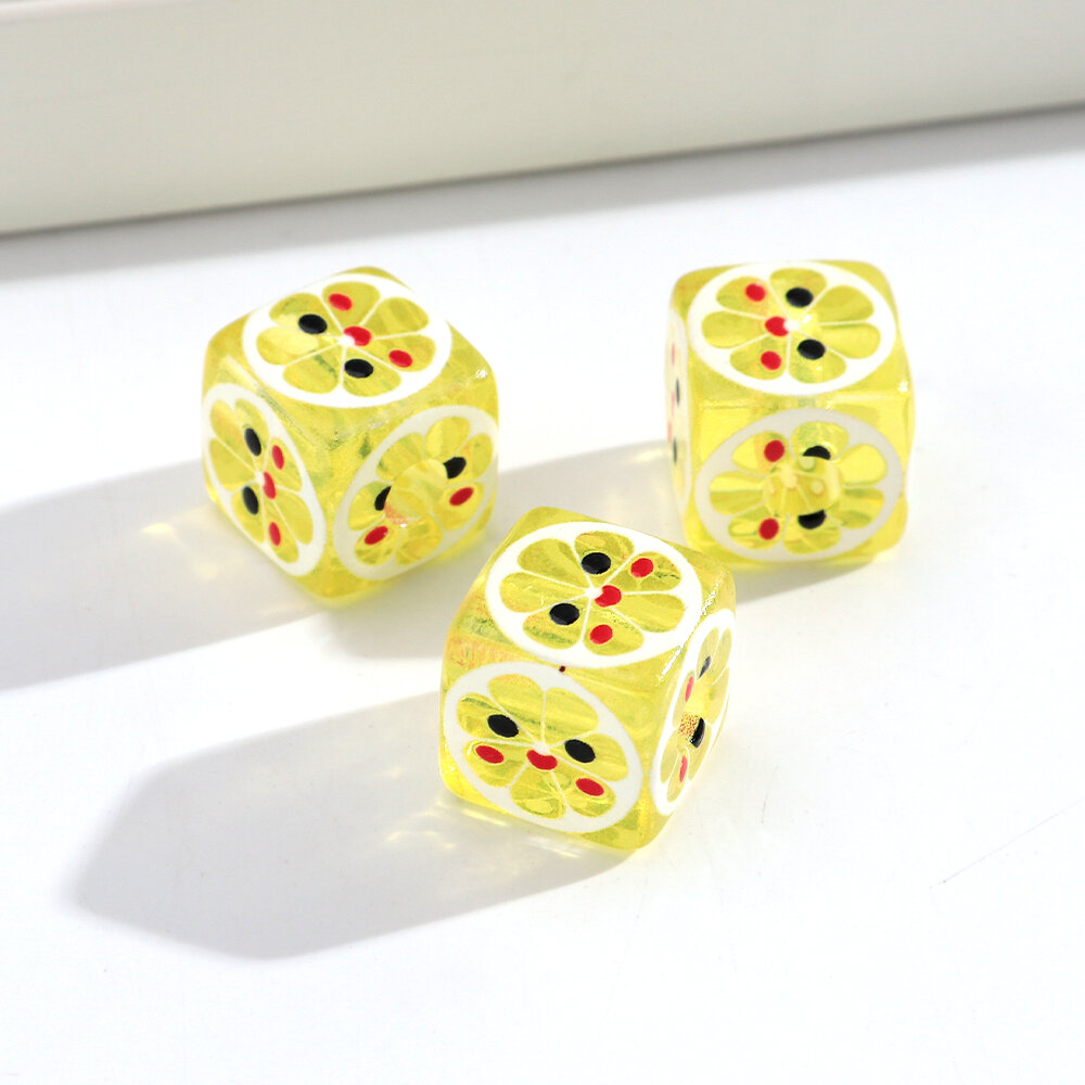 10pcs Colorful Clear Lemon Acrylic 14mm Square Loose Spacer Beads for DIY Jewelry Bracelet Keychain Crafts Pen Bead Accessories