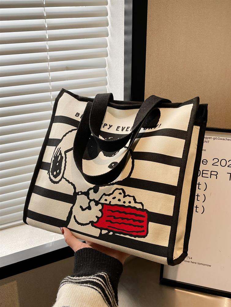 ThinkWay】Canvas Bag Ins Korean Style Large Capacity Bag Easiest