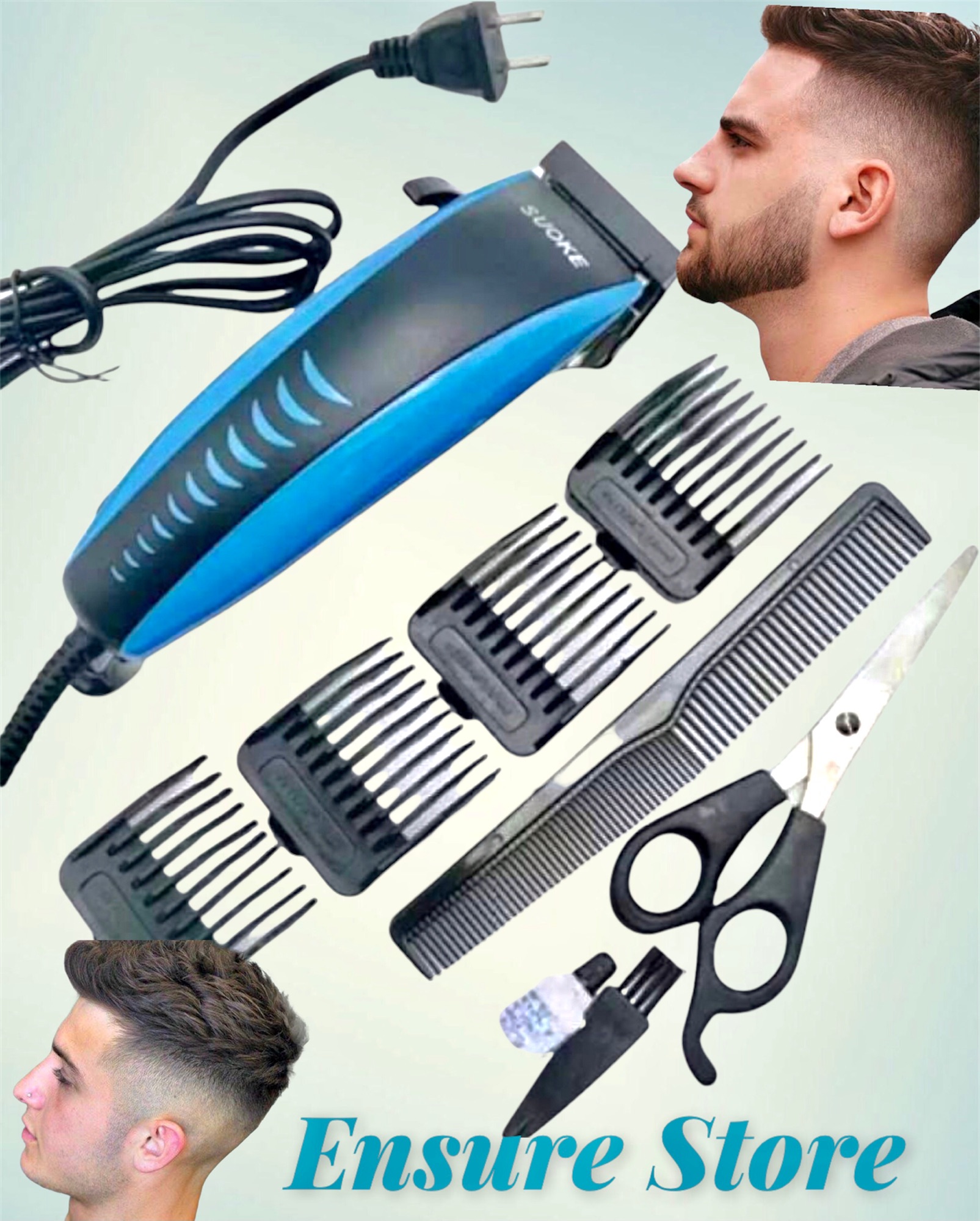 Electric Hair Razor Hair Clipper Shaver Full Set for Men Grooming Barber Hair  Cut Cutting Tools Set with Scissors Barber comb Cleaning brush Blade Guard  Clipper Oil Souke Hair Clipper Hair Trimmer