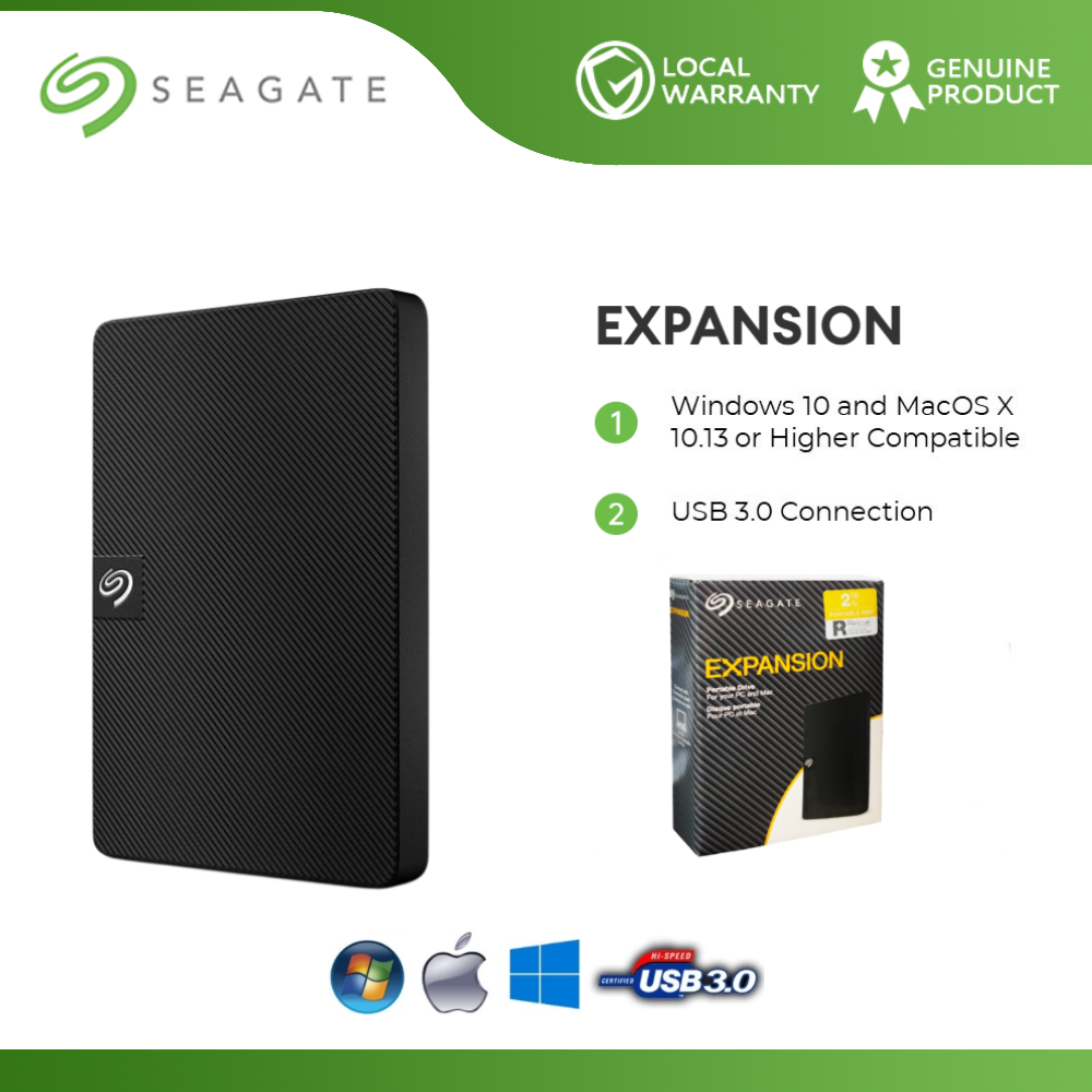 Seagate Expansion Portable Drive 1TB/2TB External HDD, USB 3.0