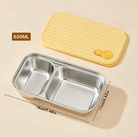 WORTHBUY | WORTHBUY 304 Stainless Steel Lunch Box With Lid Portable Fruit Salad Food Container Stackable Leak Proof Bento Box For Student