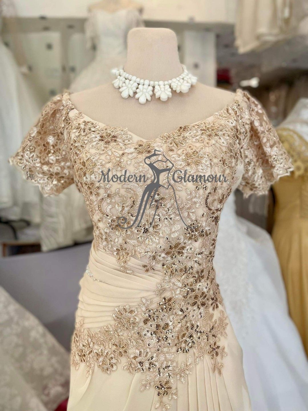 Stone Lace Design for Mother of the Bride, Ninang Gown, Principal ...