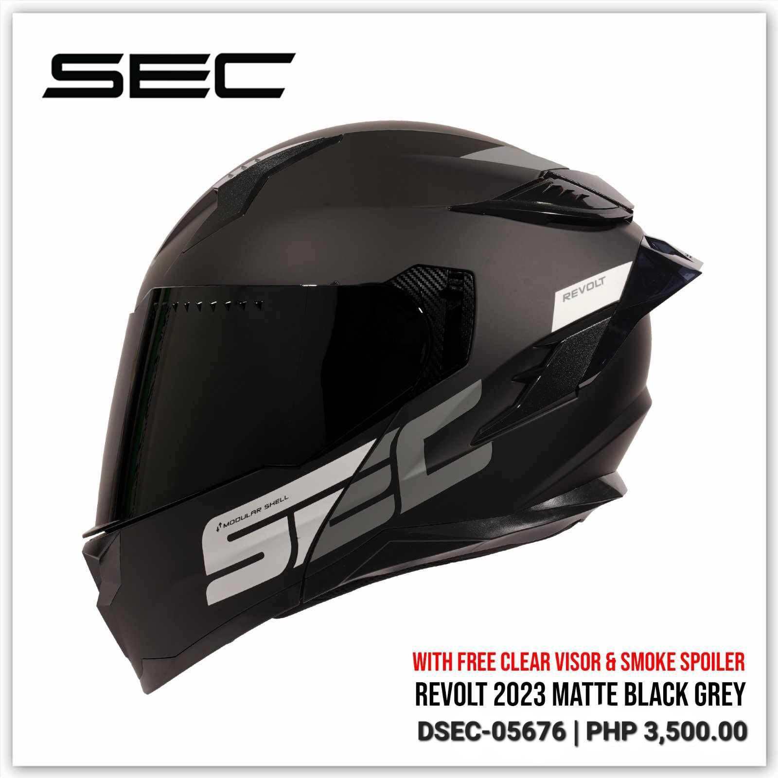 sec revolt version & Kuiper modular & dual visor helmet with Free Smoke LENS, Spoiler & Bonet