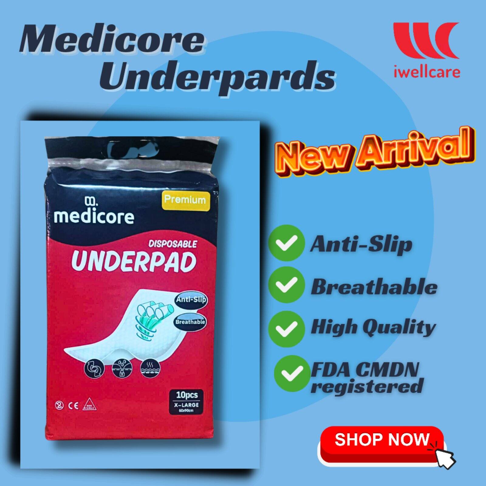 Disposable Underpads,Medicore (10's) | Lazada PH