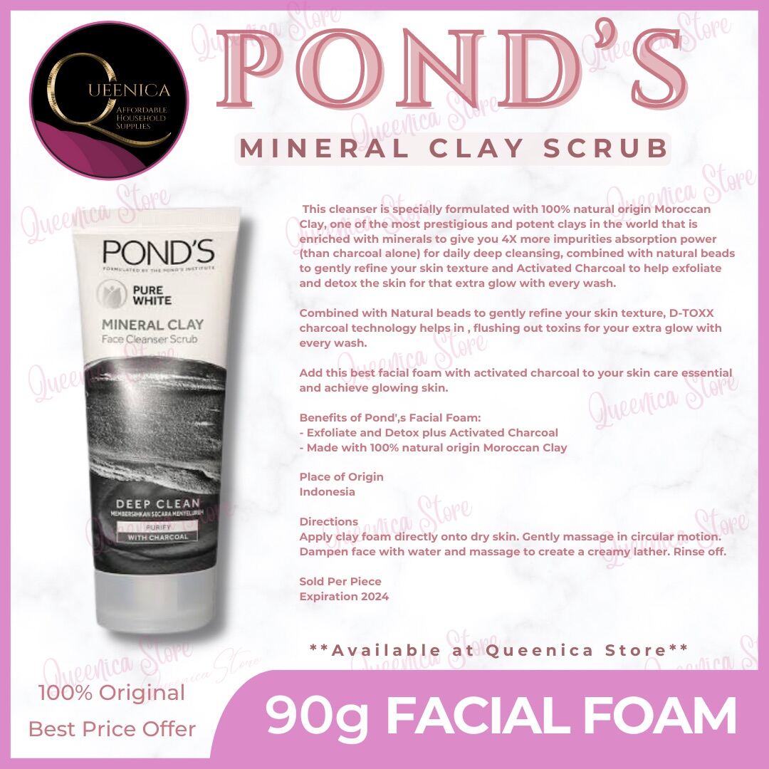 Pond's Pure White Mineral Clay Facial Cleanser 90g