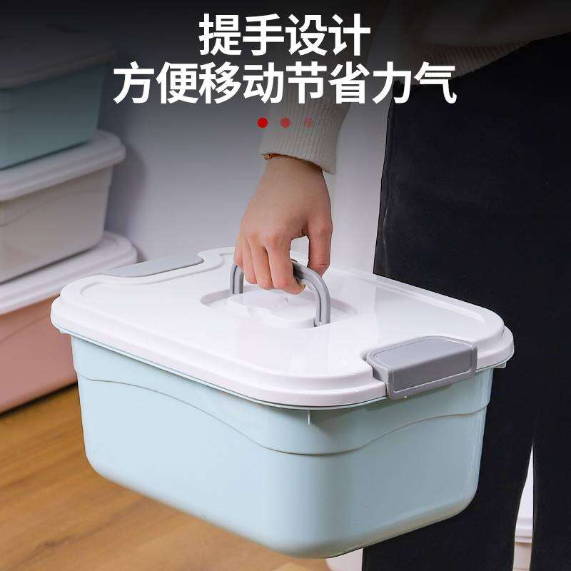 Plastic Toy Storage Box Portable Storage Box with Lid Household