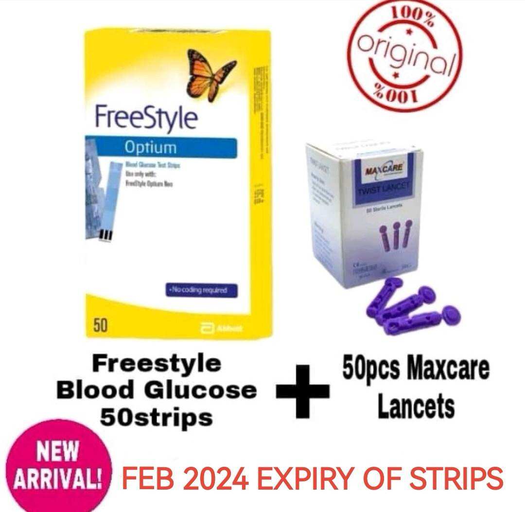 FreeStyle Optium Glucose Test 50 Strips With 50 pcs Lancets Lazada PH