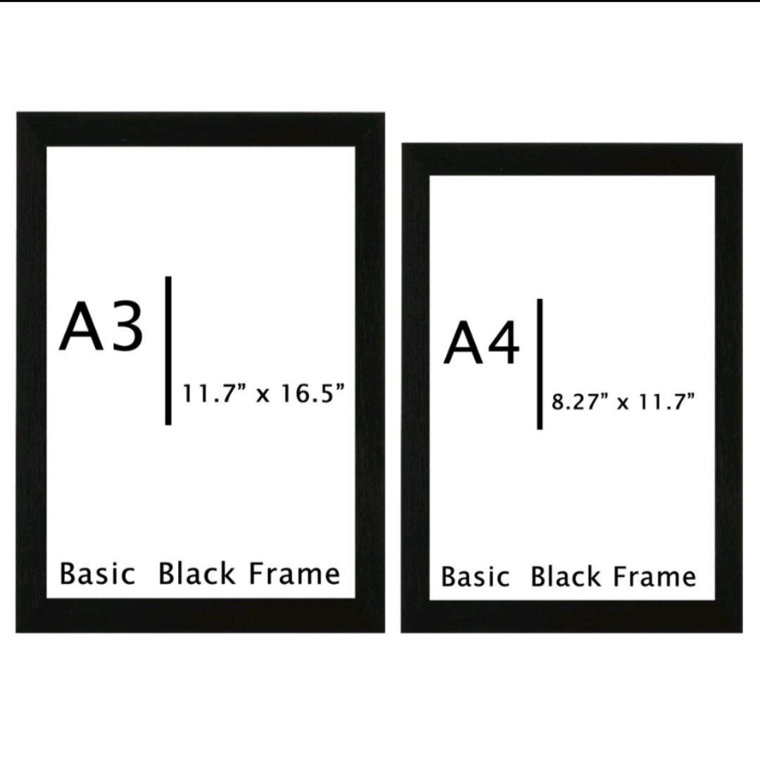 A3 / A4 Black Picture Frame Minimalist Design | Lazada