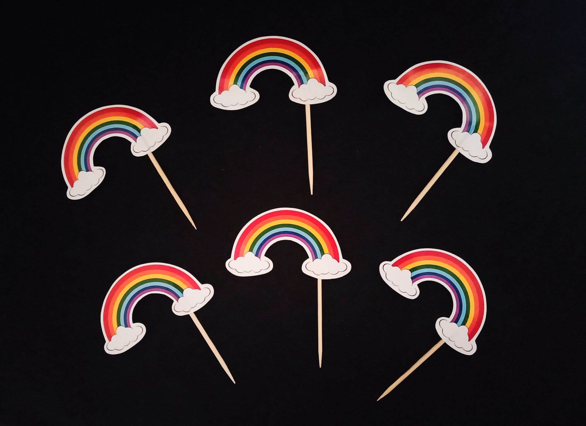 Rainbow Cupcake topper (10pcs) Lazada PH