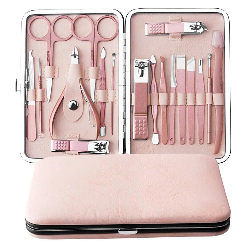 MELEDE 18Pcs Manicure Set with Premium Carbon Steel Clippers