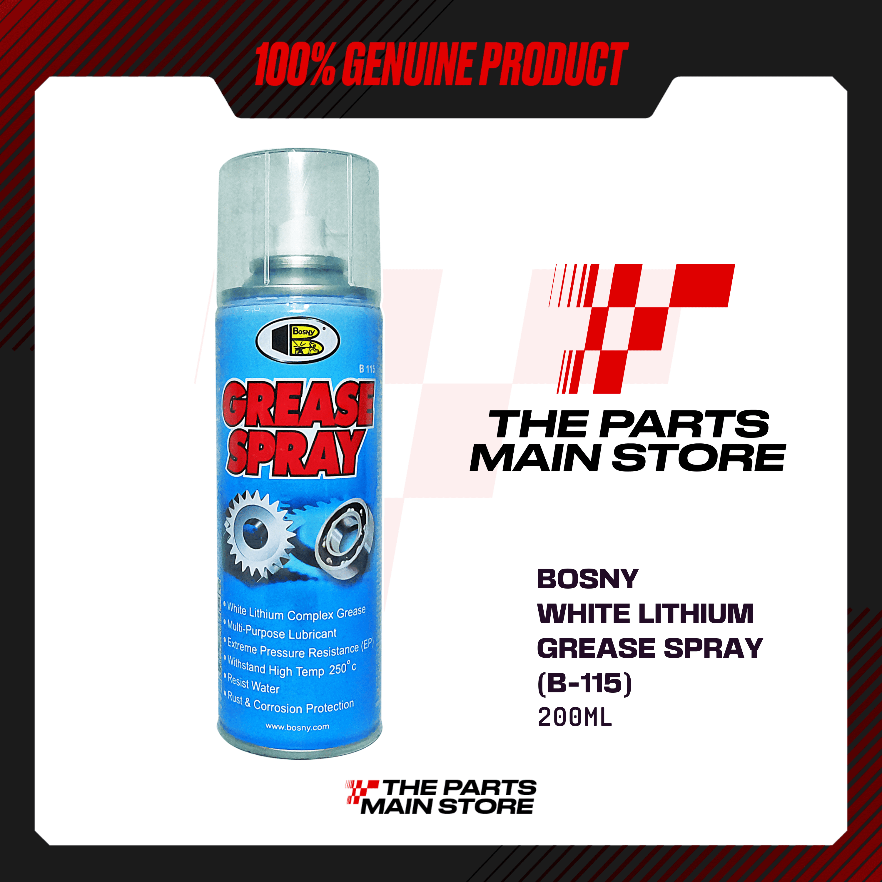 BOSNY GREASE SPRAY WHITE LITHIUM GREASE (B115) 200cc Lazada PH