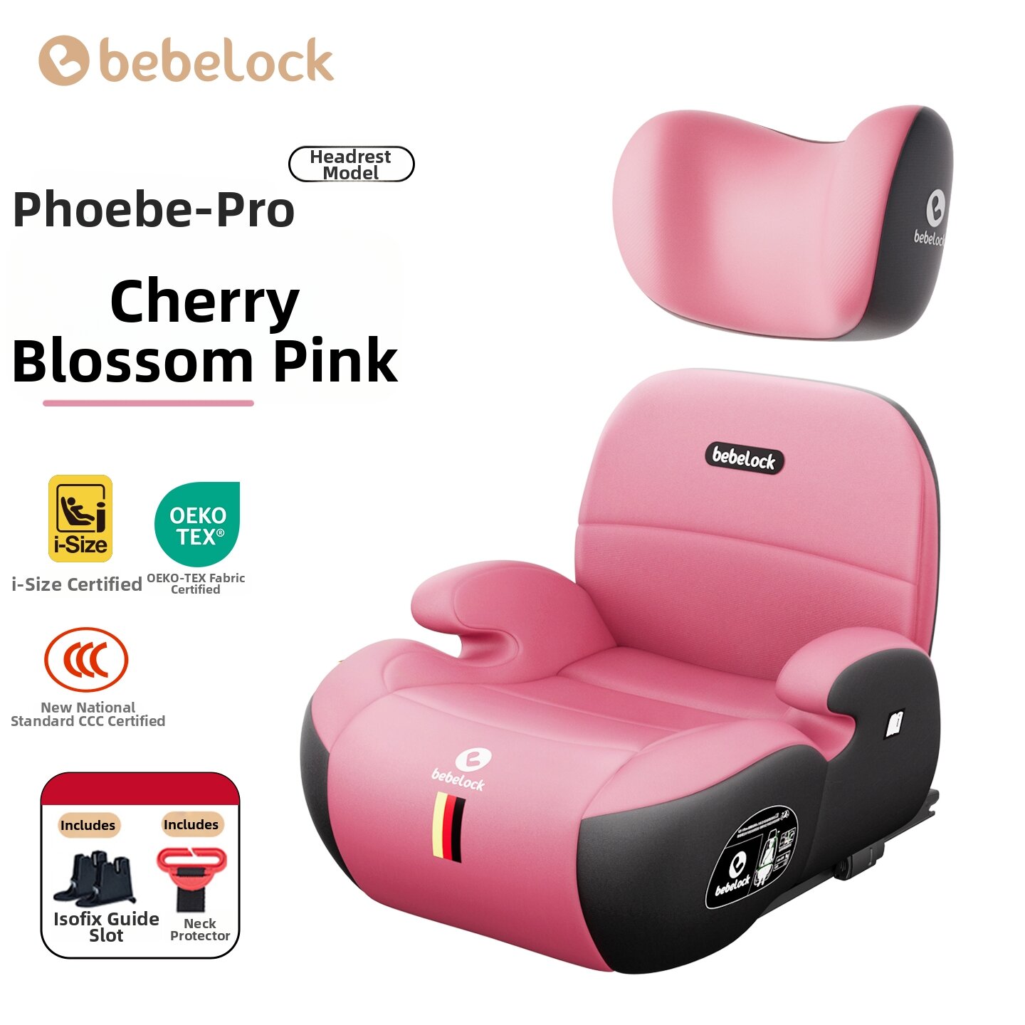 bebelock | ISOfix Compatible Portable Car Seat Cushion 3-12 Year Olds