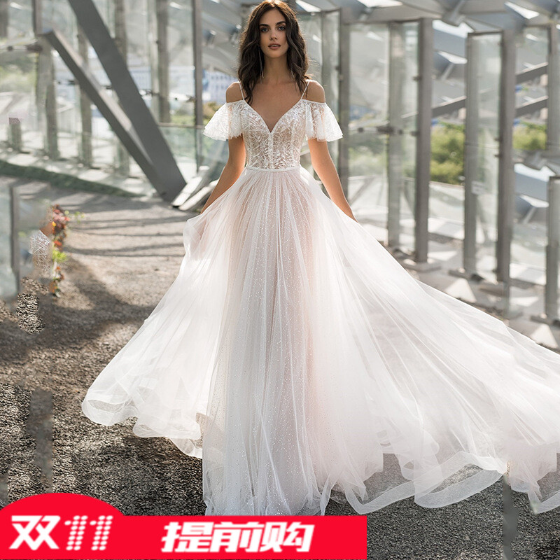 2021 New Plussize Wedding Lace Wedding Dress Evening Dress