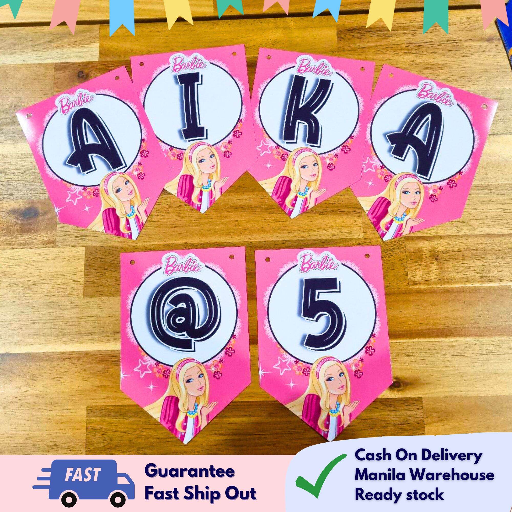 Partify BARBIE Theme banner happy birthday personalize decoration Personalized Party Banner - Lazada | Lazada PH for Barbie Birthday Banner Free Printable