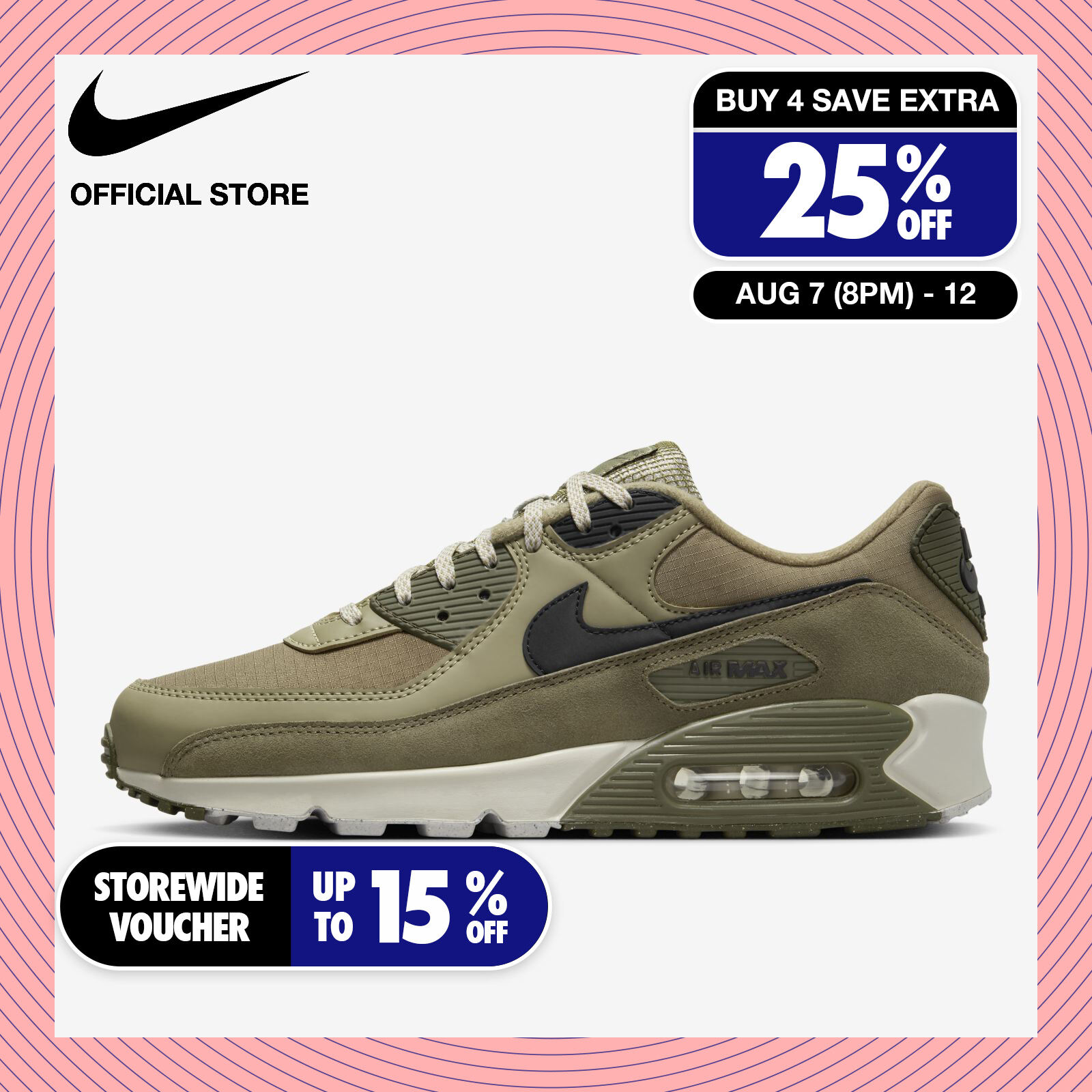 Discount on Nike  shoes - SKU: Nike Men's Air Max 90 Shoes - Neutral Olive