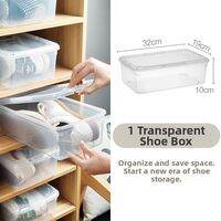 Transparent Stackable Space Saving Plastic Shoe Box