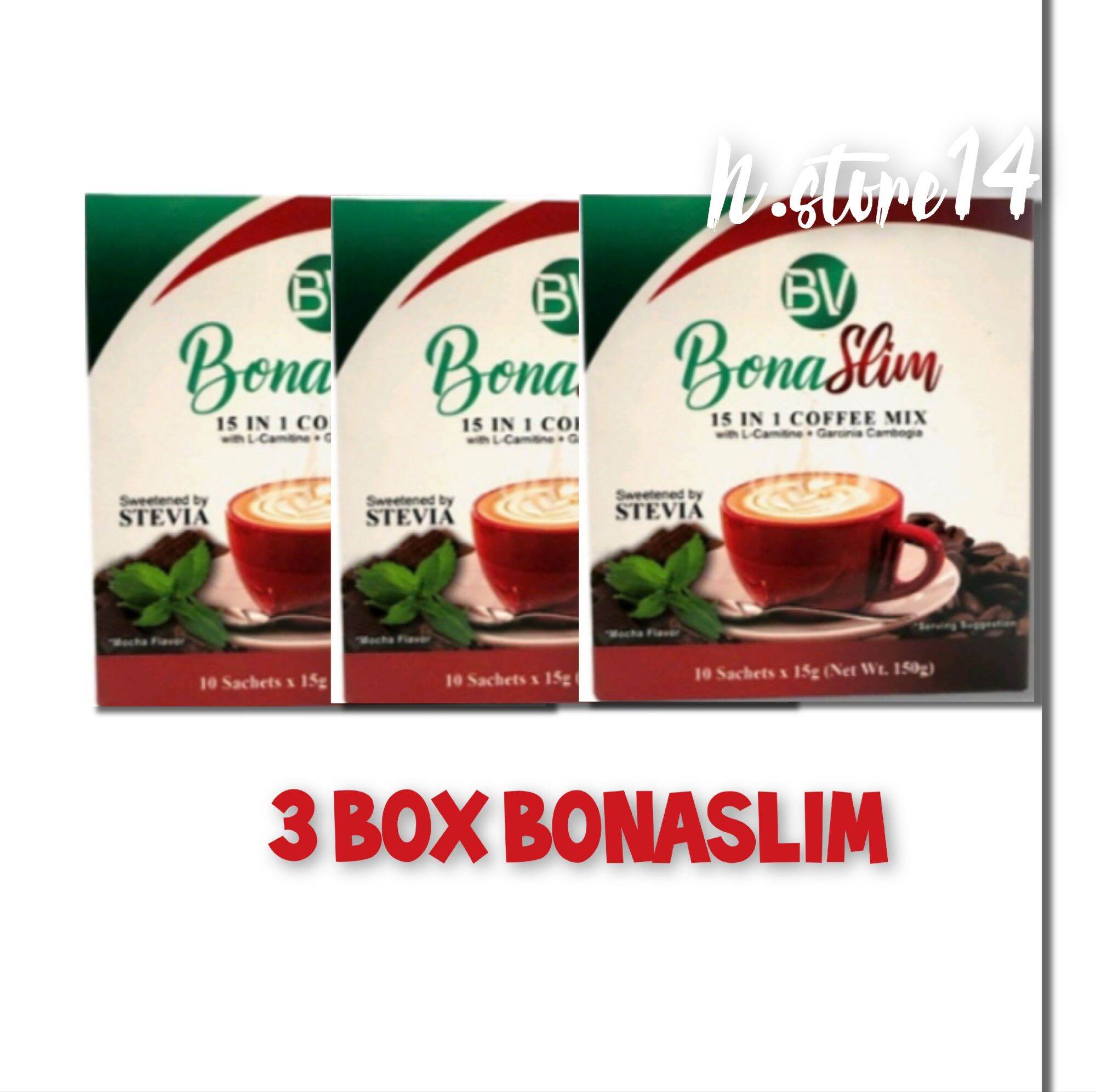 (3box +1 sachets free) Bonavita Bonaslim slimming coffee Lazada PH