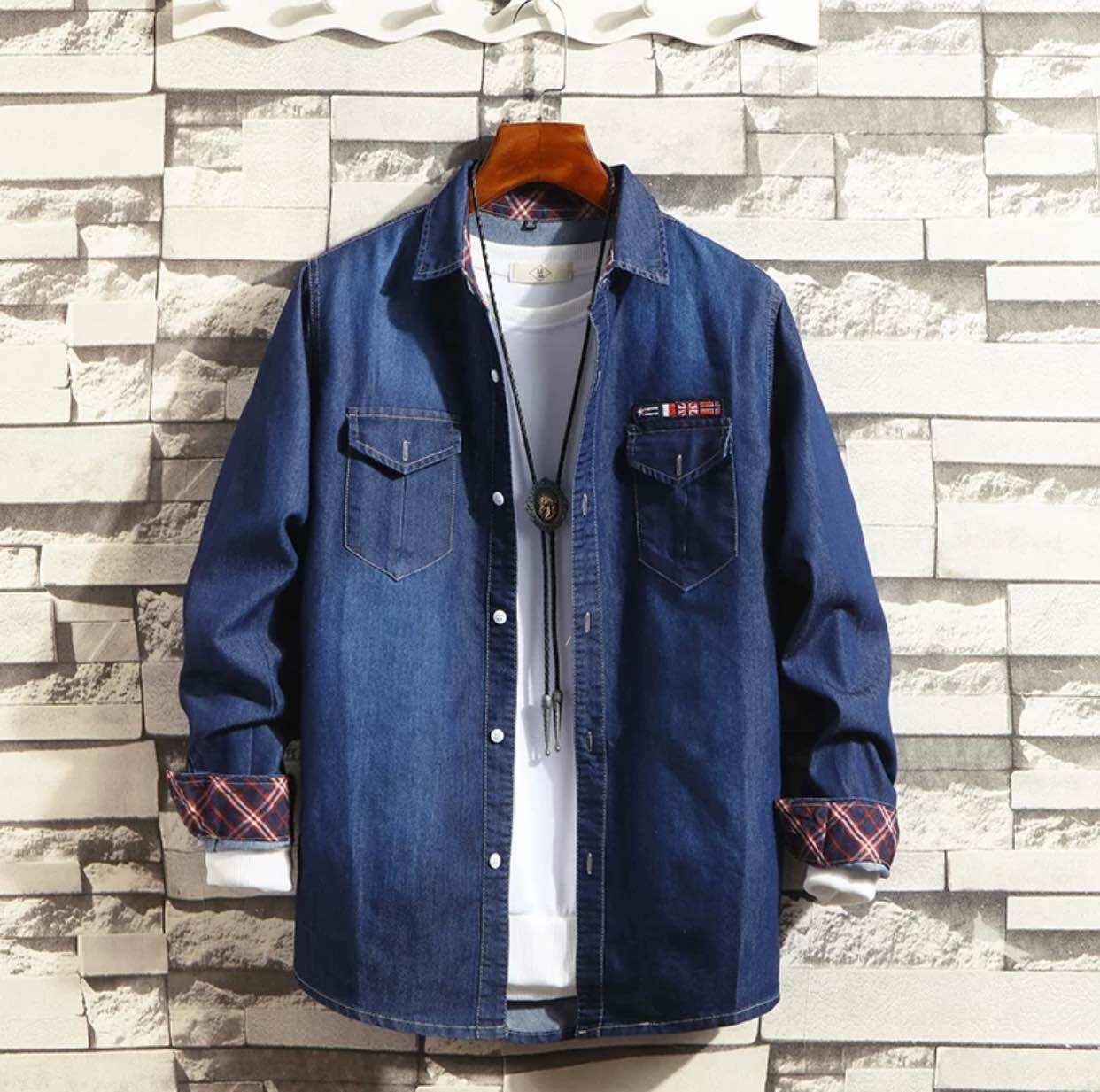 Mens Denim Short Sleeve Polo High Quality Slim Fit Multi