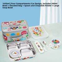 LianLock | Stainless Steel Thermal Lunch Box Partitioned Easy-to-Clean Tray