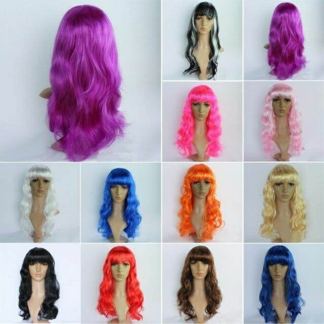 Synthetic Long Wig Curly Random Colors