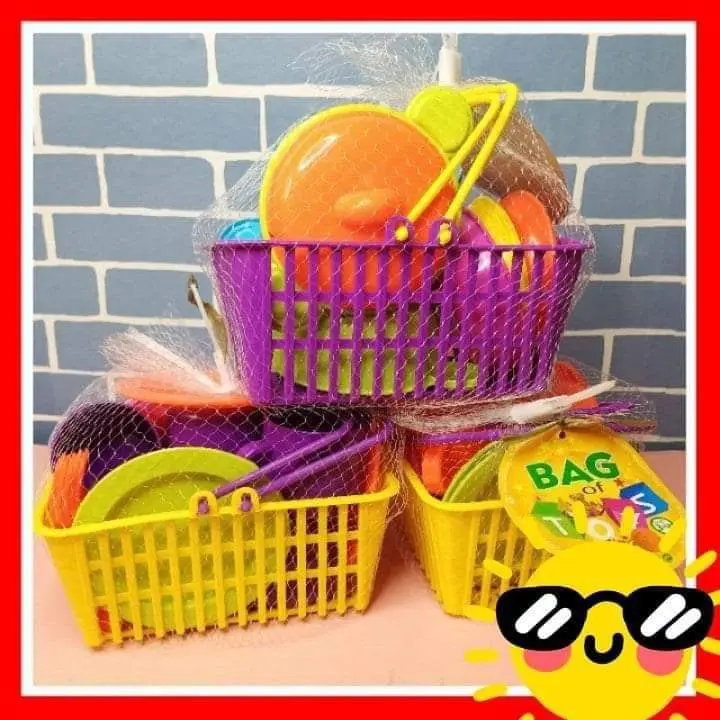 mini kitchen basket play toys kids