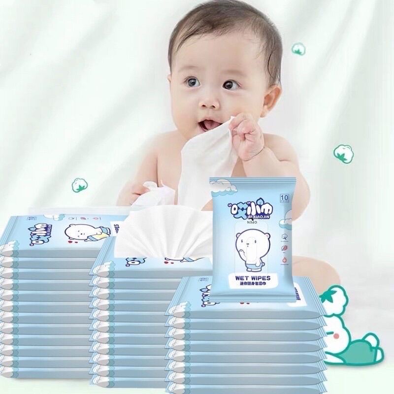 Baby Wipes Baby Wipes 10 pulls per pack Mini wipes Easy to carry Baby