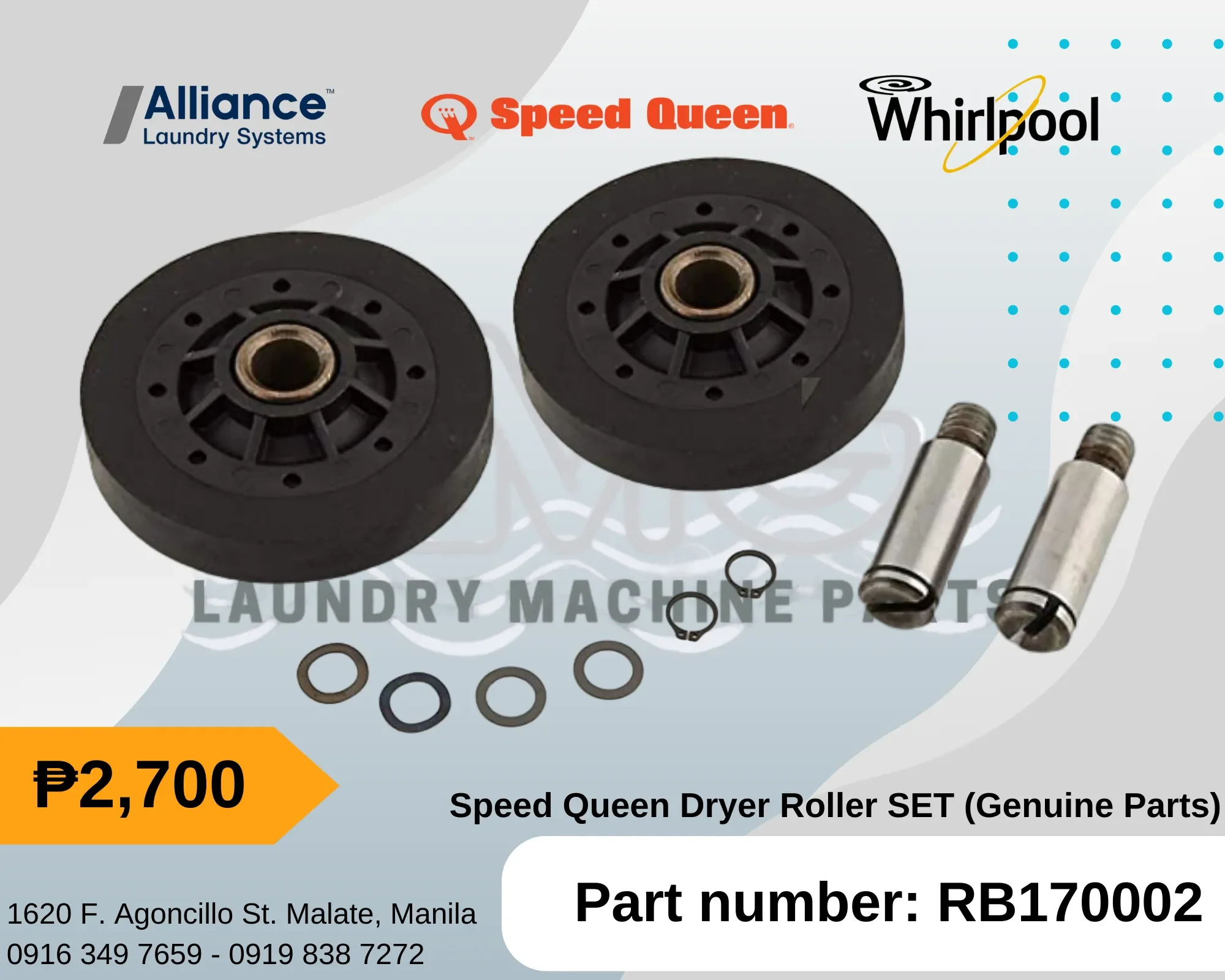 Speed Queen Dryer Roller SET (Genuine Parts) RB170002 Lazada PH