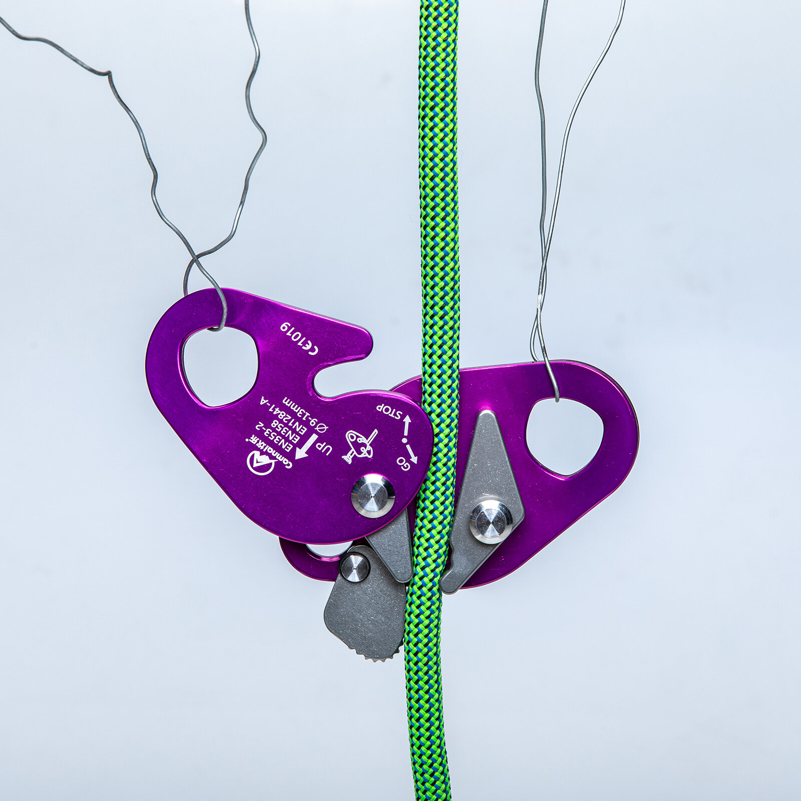 Drop Slide Rope 22KN Arborist Rope Grab Rock Safety Tree Climbing Stop Descender Pulley ...