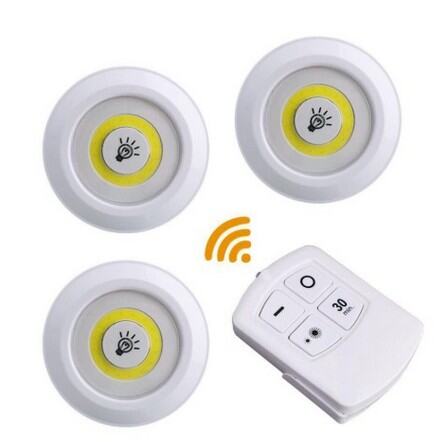 Wireless LED Puck Lights 3 Pack with Remote Control