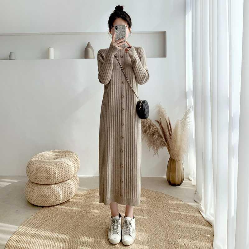 Elegant Over-the-Knee Sweater Dress for Women by 