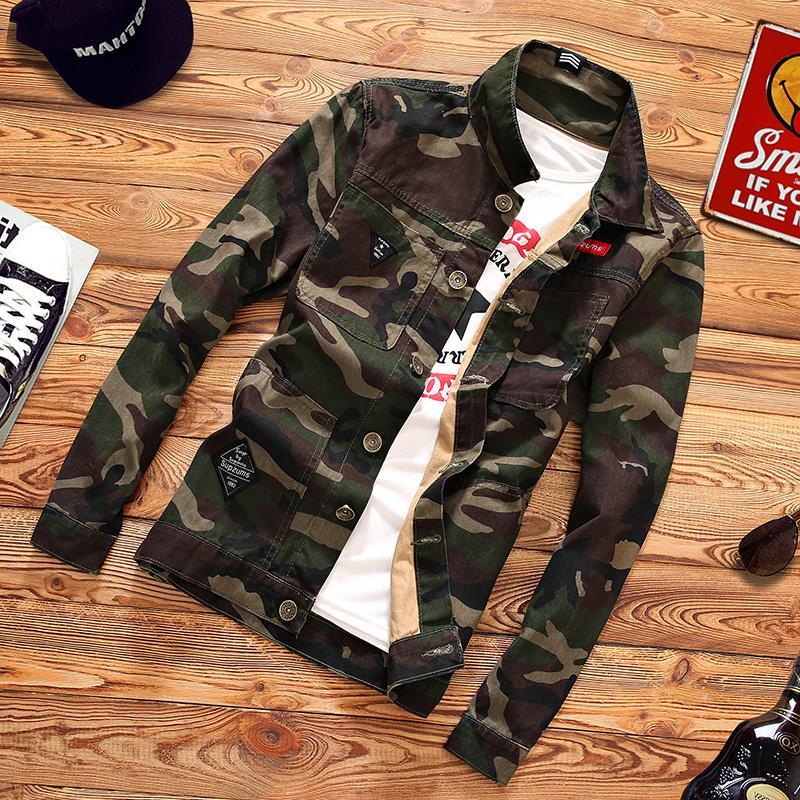 New Vintage Military Style Camouflage Jacket Female Wild Casual