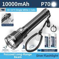 SMILING SHARK | Underwater Flashlight High Power Dual Light Yellow and White Charging