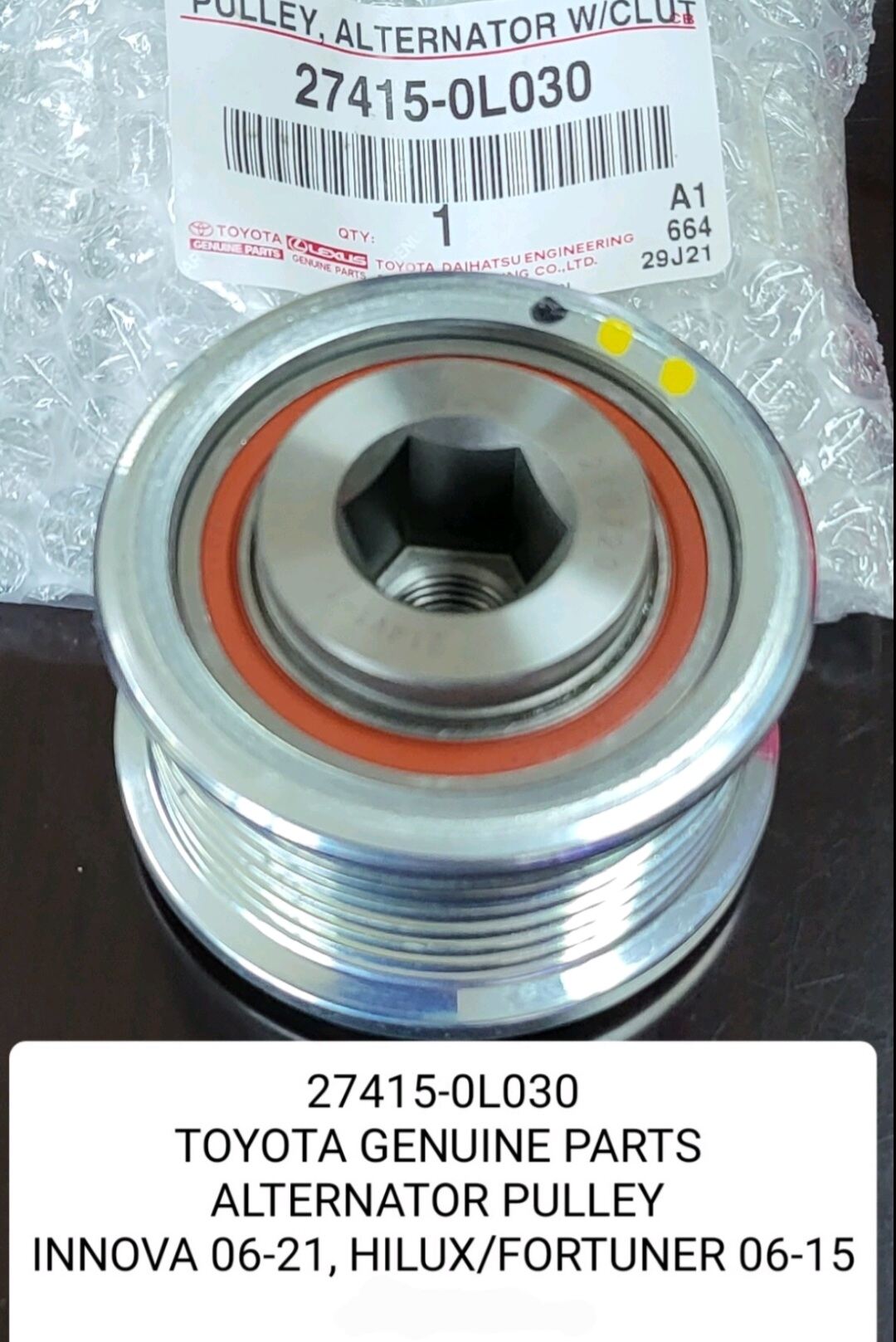 Alternator Pulley Toyota Innova (20062021),Hilux/Fortuner (20062015