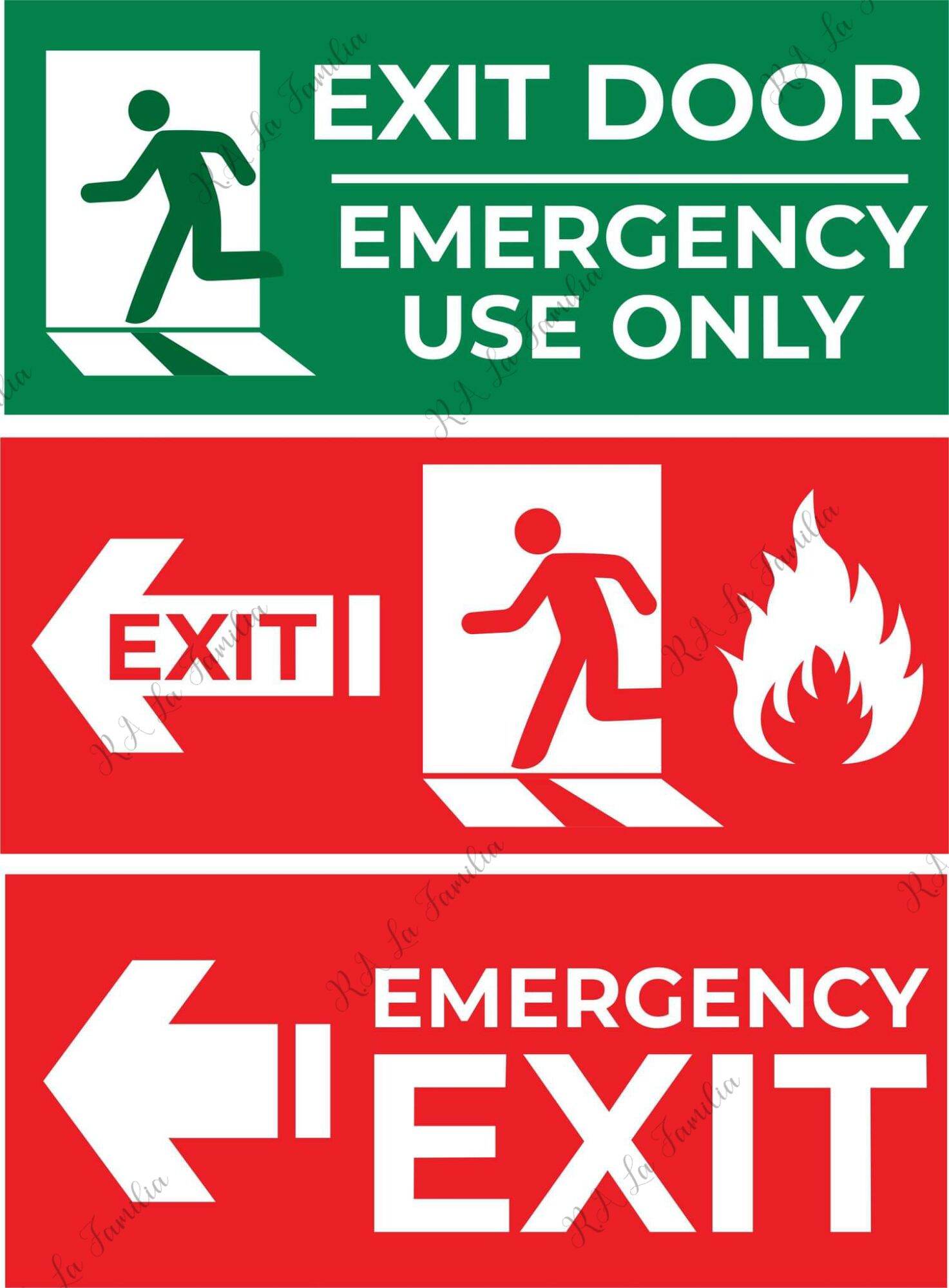 R.A PVC FIRE EXIT SIGNAGE. HIGH QUALITY PRINT | Lazada PH