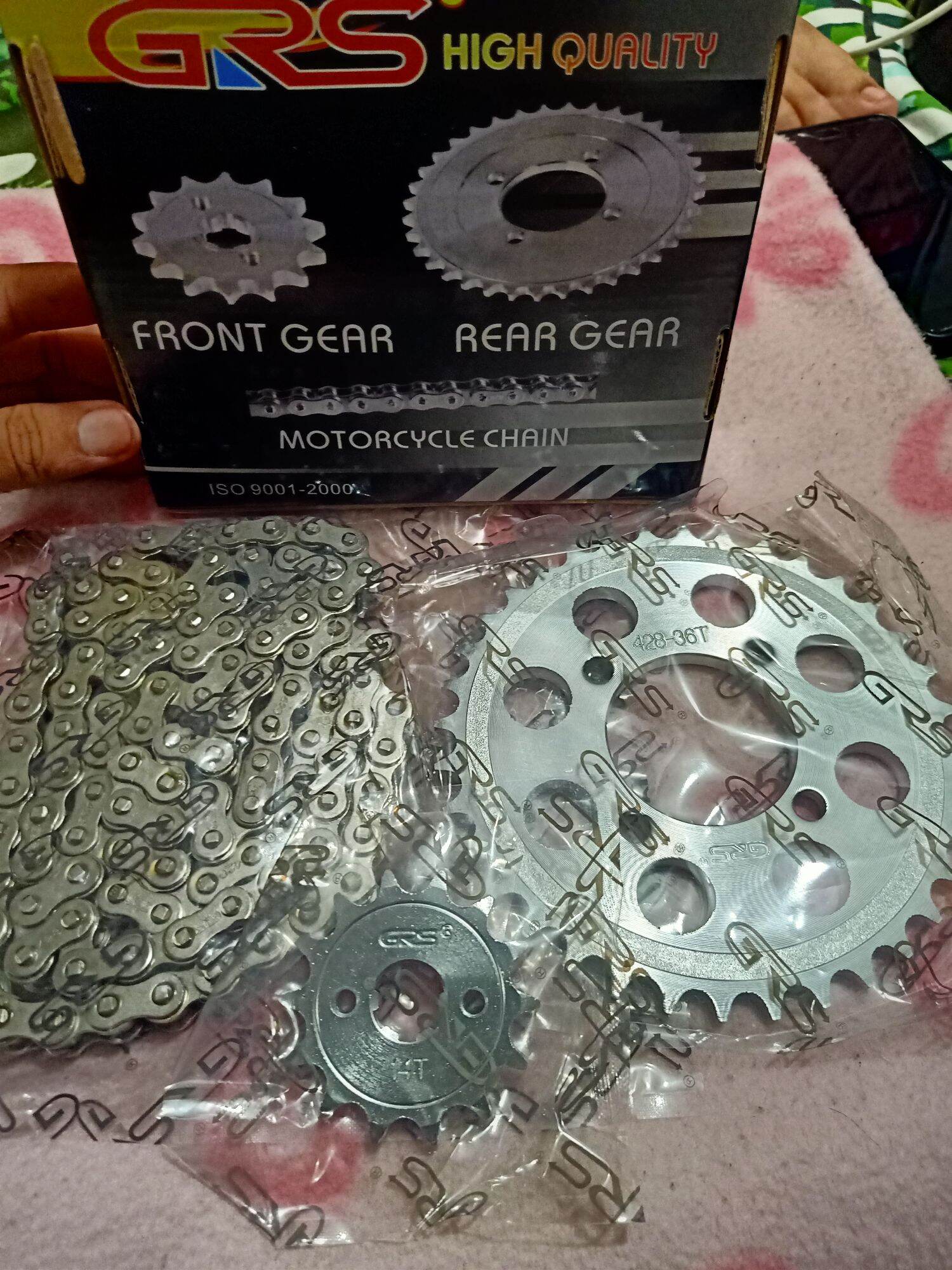 GRS CHAIN AND SPROCKET SET For SUZUKI SMASH 115/SMASH 110 size 428x110L 14t-36t. 